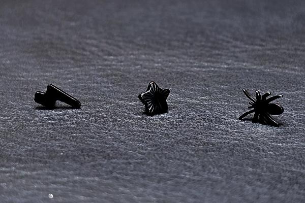 Black Cut Star Titanium Threadless Earring
