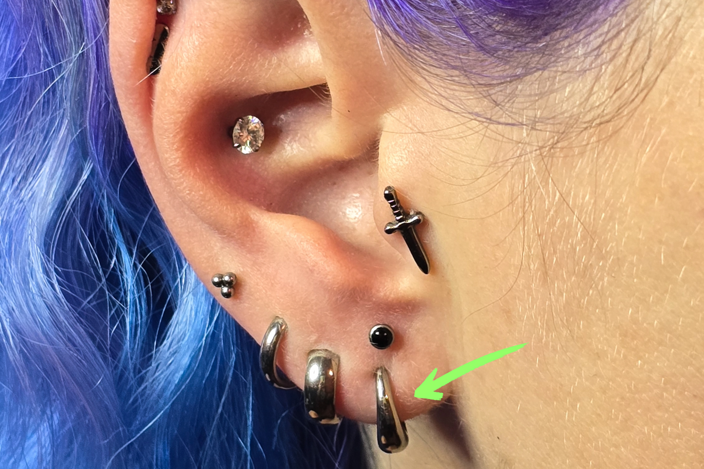 Heavy Look Titanium Hoop Earring