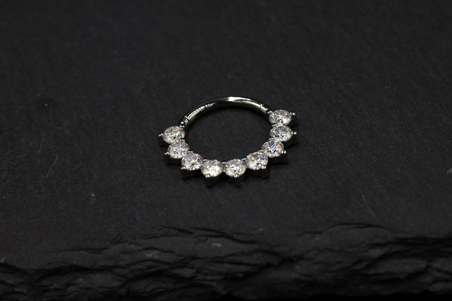 Moissanite Forward Facing Hoop