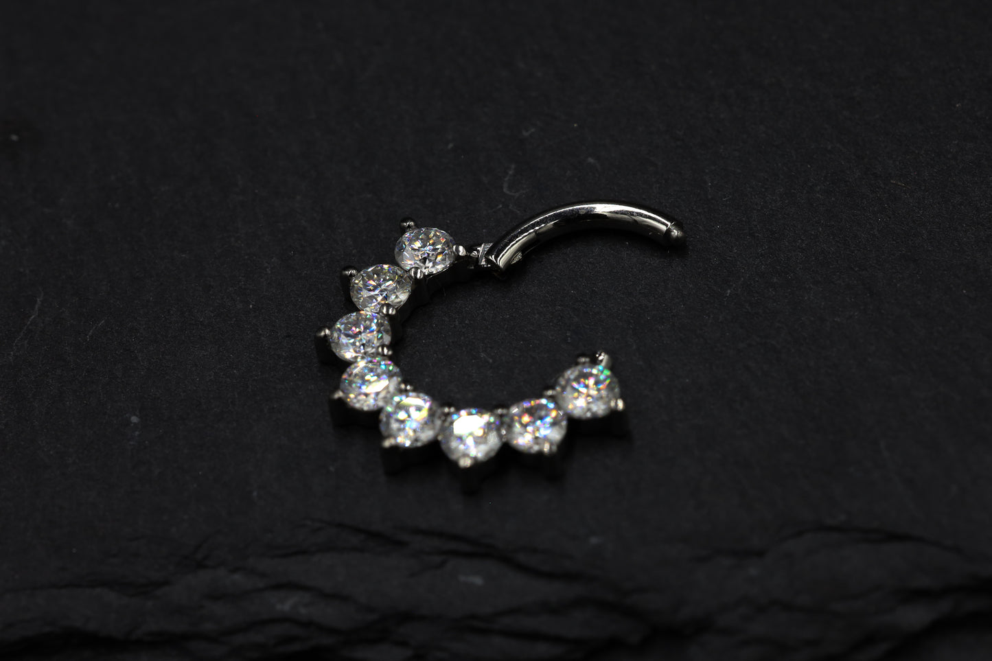 Moissanite Forward Facing Hoop