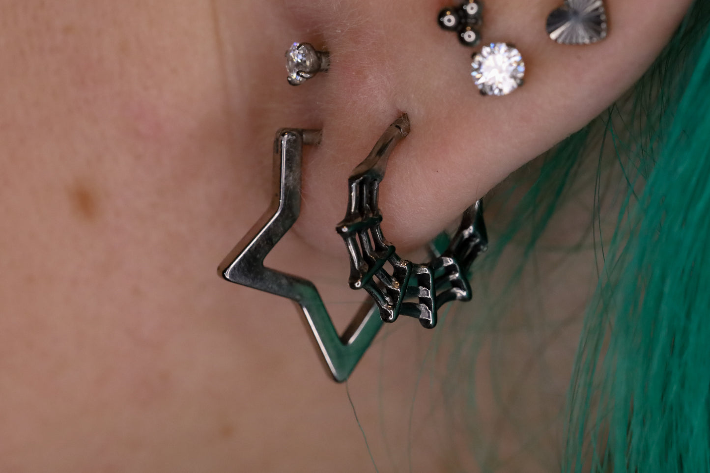 Titanium Star Hoop Earring