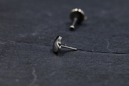 Soft Heart Titanium Threadless Earring