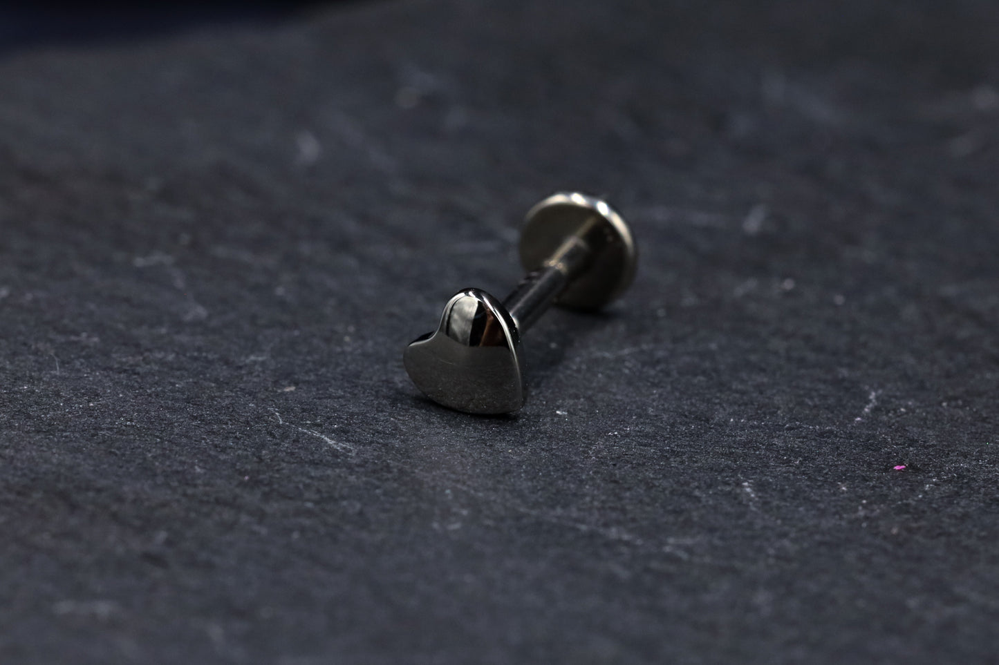 Soft Heart Titanium Threadless Earring