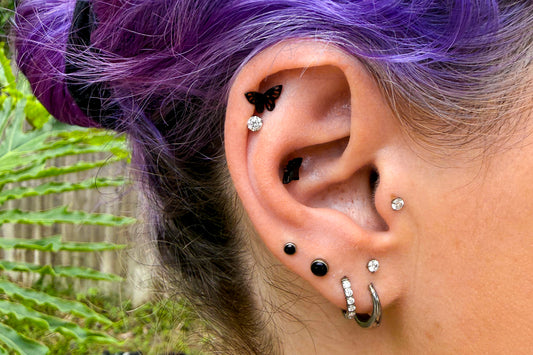 Prong-set Moissanite Hoop Earring