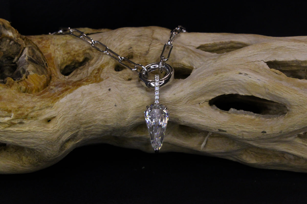 Moissanite Kite Cut Chain Necklace