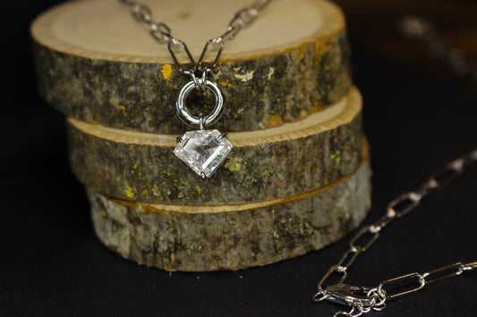 Moissanite Gem Shaped Chain Necklace