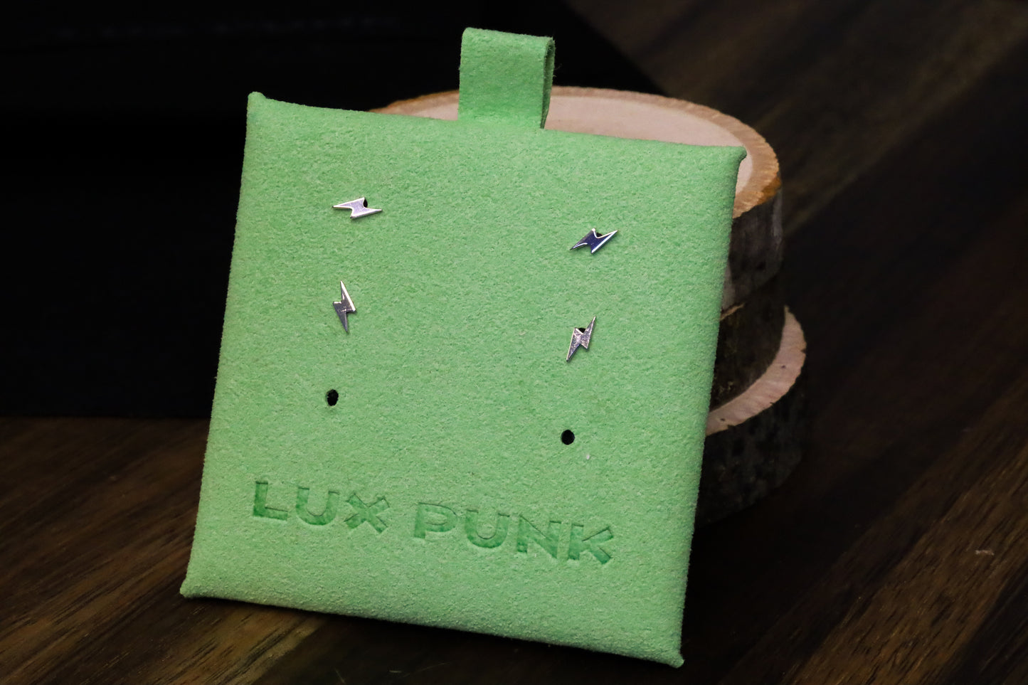 White Gold Lightning Threadless Earring