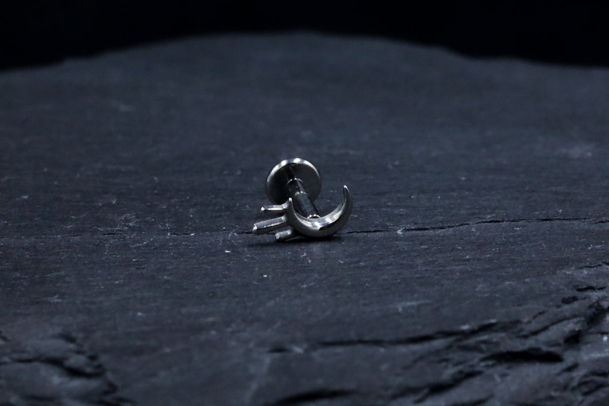 Blood Moon Titanium Threadless Earring