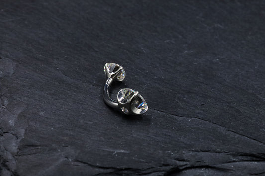 Round Moissanite Classic Prong Navel Bar