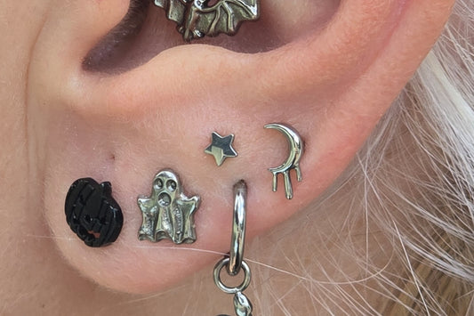 Blood Moon Flatback Stud Earring