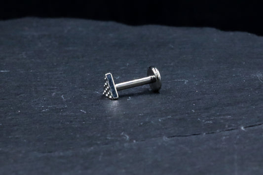 Textured Triangle Titanium Threadless Earring