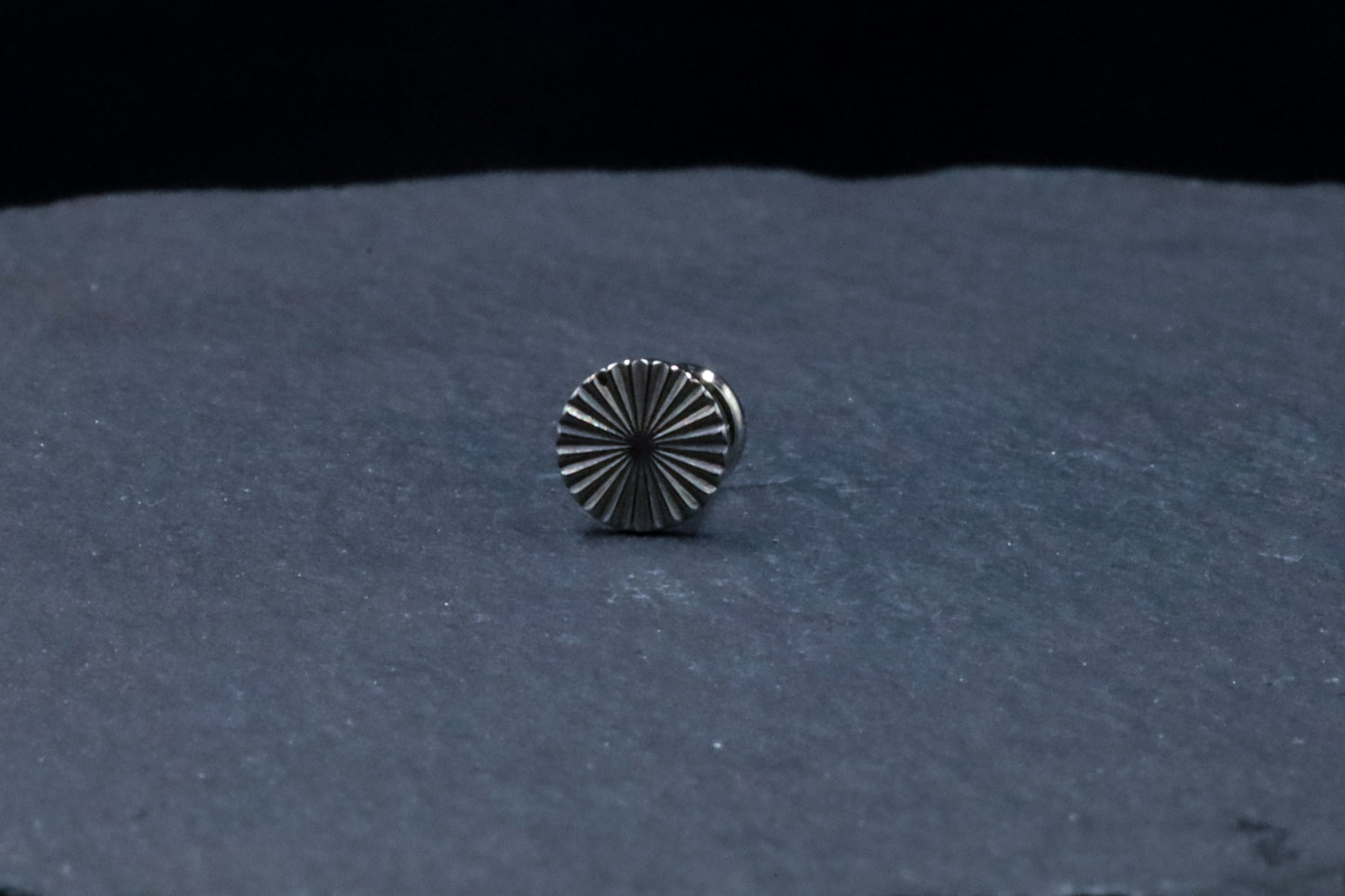 Cut Titanium Disc Threadless Earring