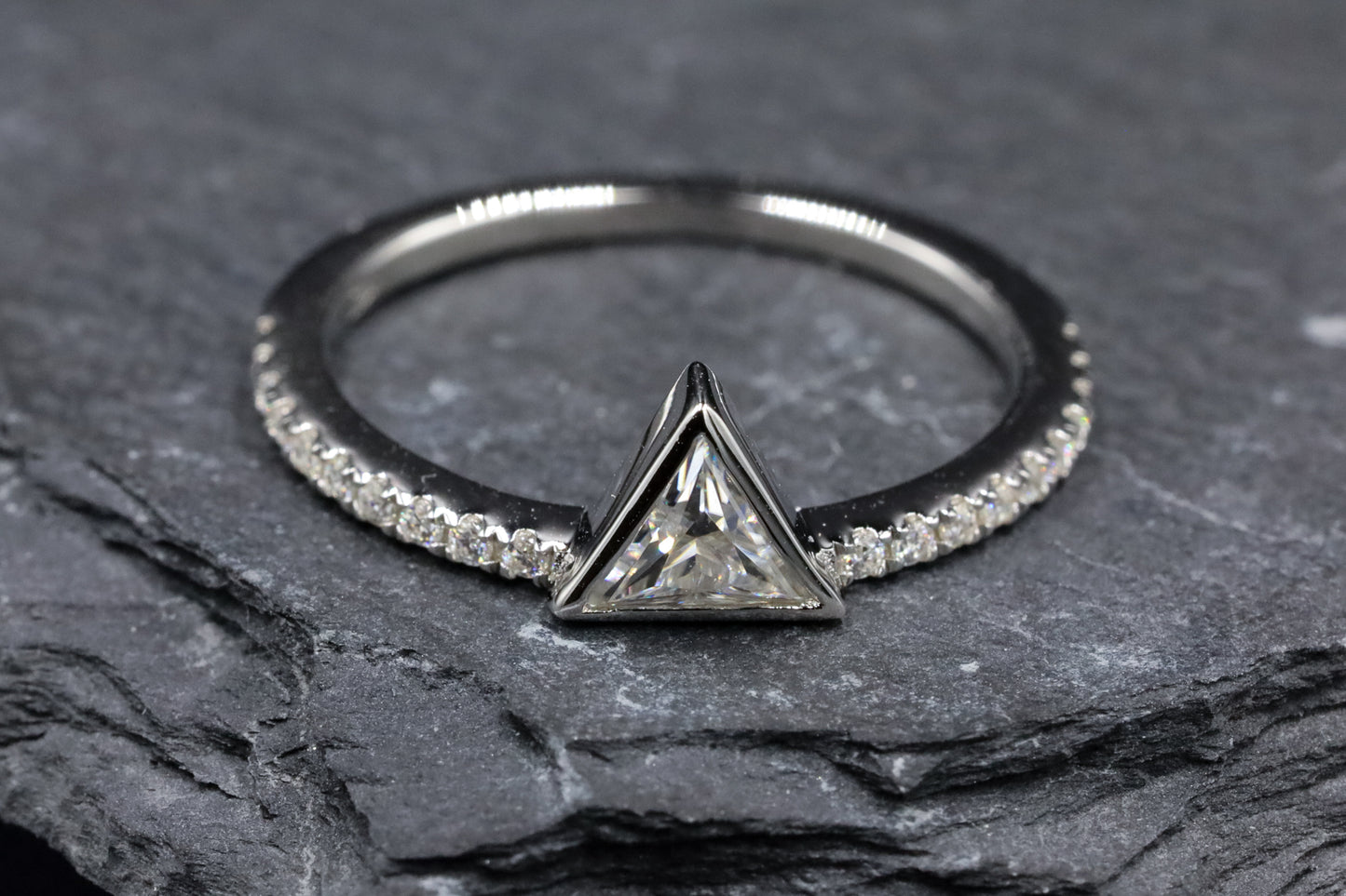 Triangle Moissanite Ring