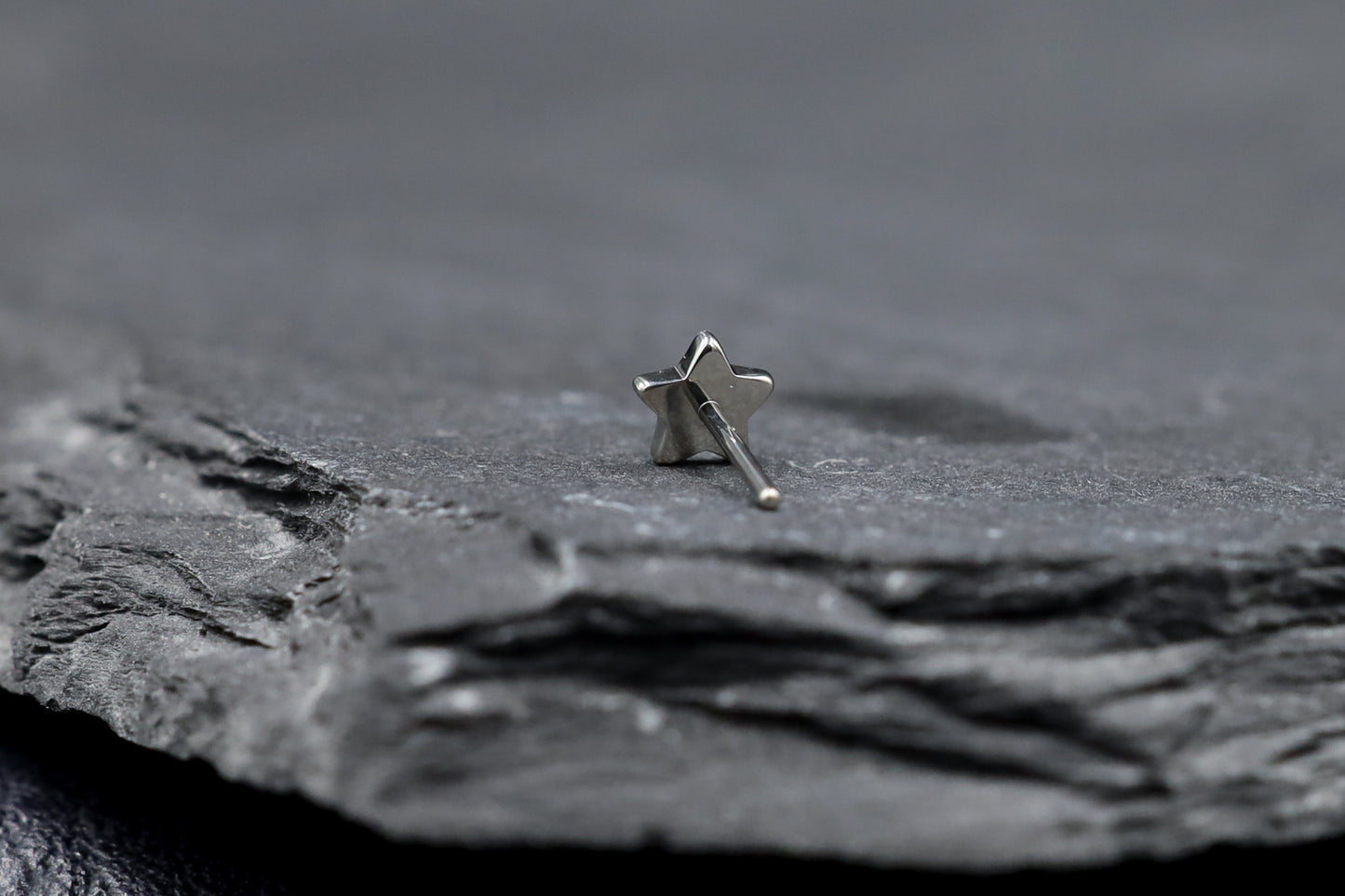 Small Star Titanium Threadless Earring