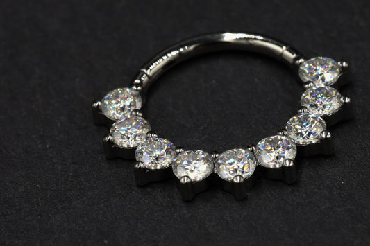 Moissanite Forward Facing Hoop