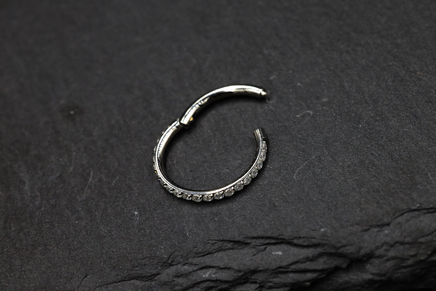 Micro-pavé Moissanite Hoop Earring