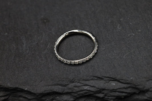 Micro-pavé Moissanite Hoop Earring