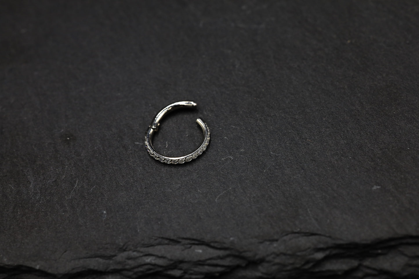 Micro-pavé Moissanite Hoop Earring