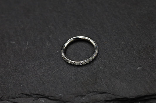 Micro-pavé Moissanite Hoop Earring