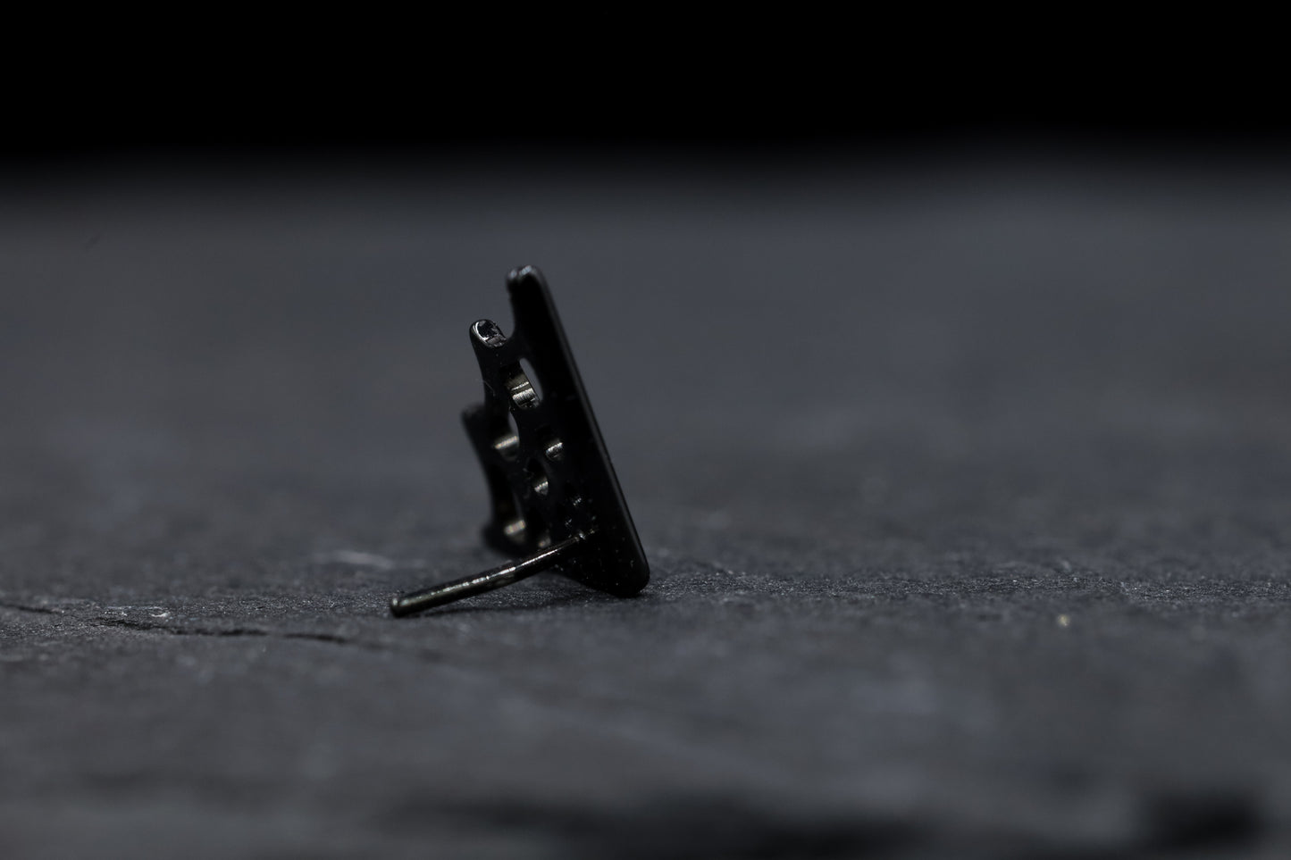 Black Cobweb Titanium Threadless Earring