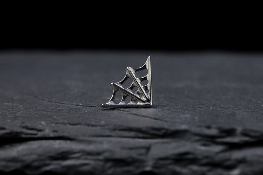 Cobweb Titanium Threadless Earring
