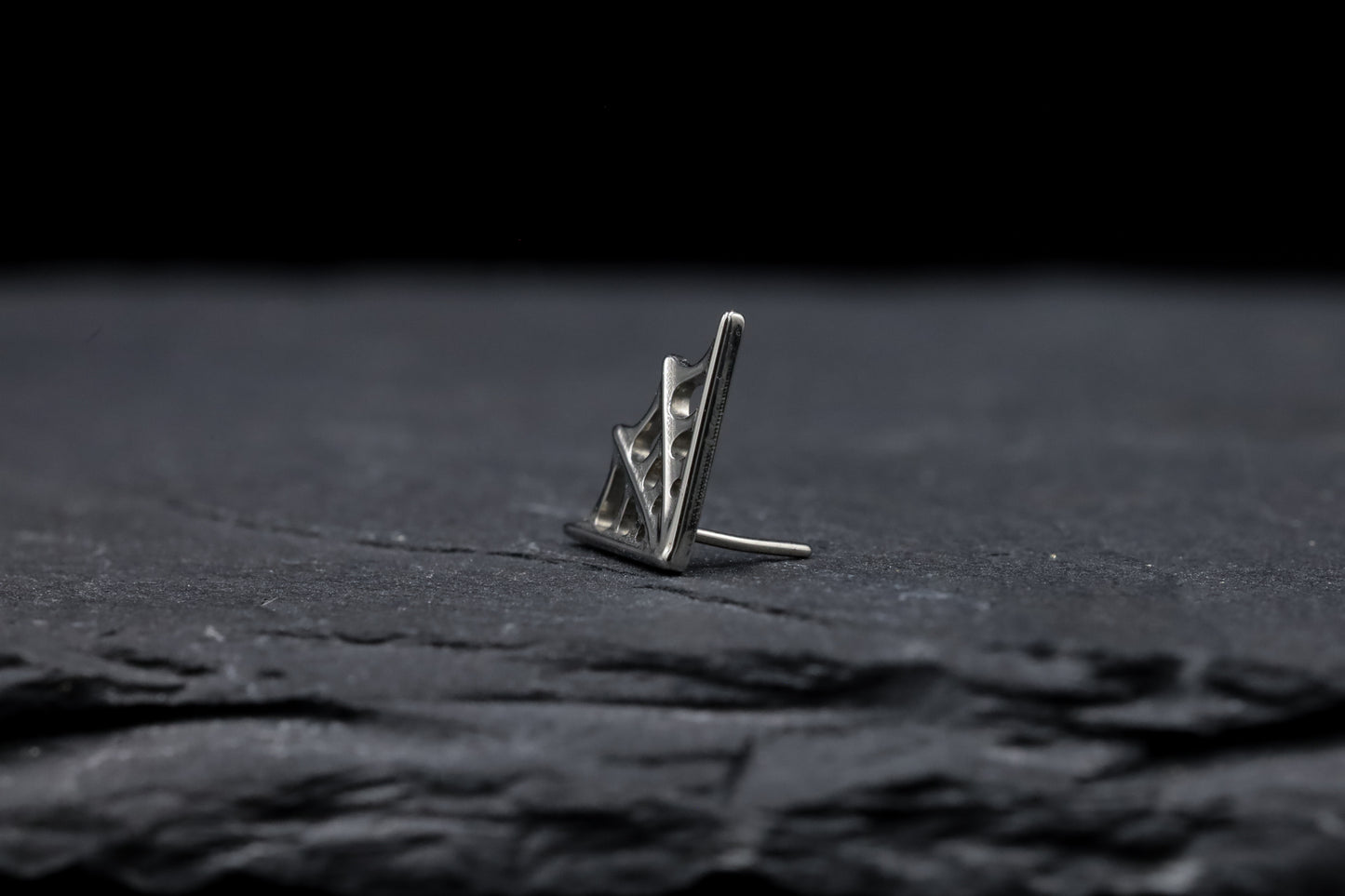 Cobweb Titanium Threadless Earring