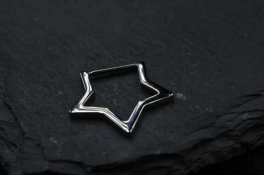 Titanium Star Hoop Earring
