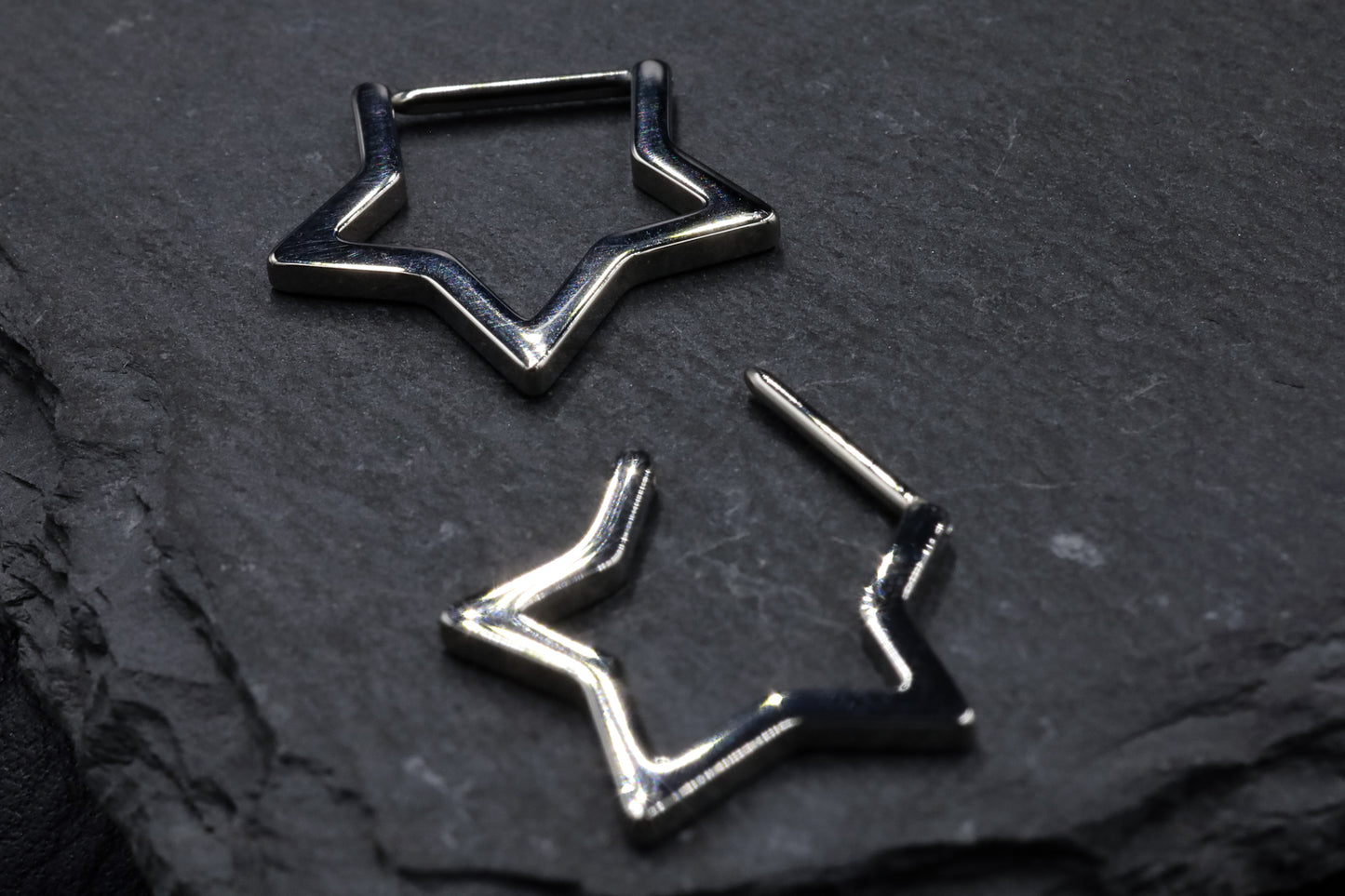 Titanium Star Hoop Earring