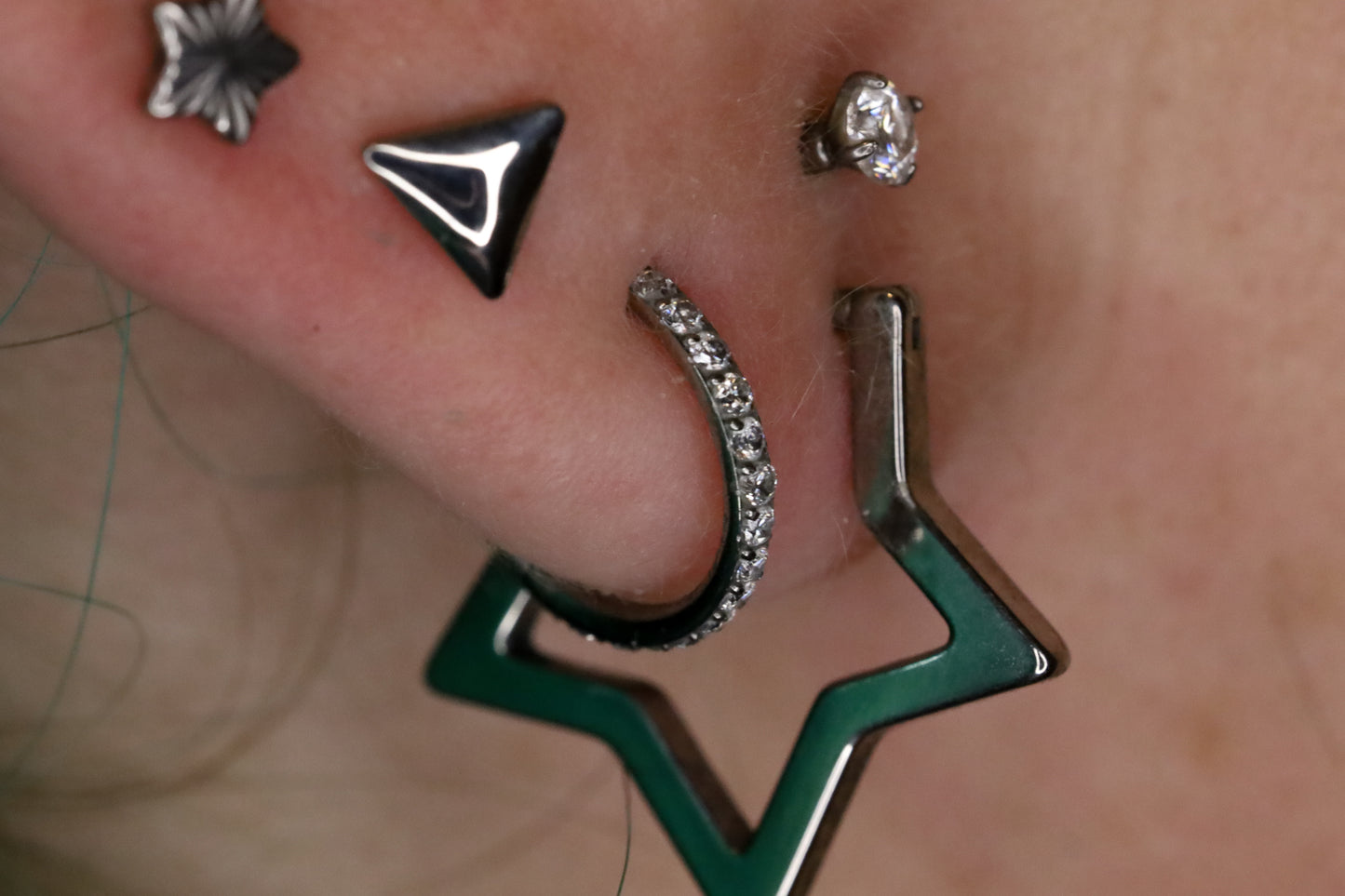 Micro-pavé Moissanite Hoop Earring