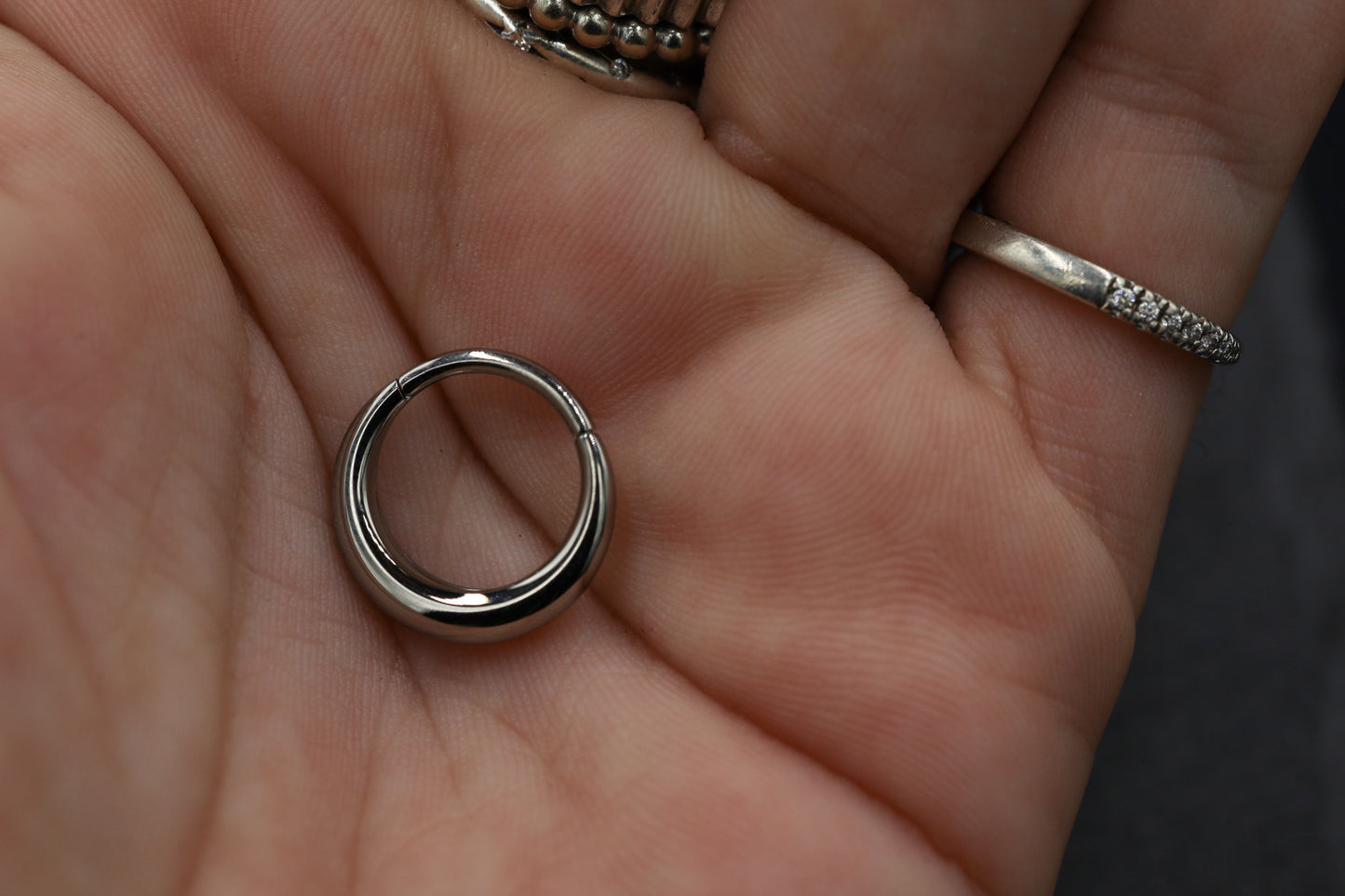 Heavy Look Titanium Hoop Earring