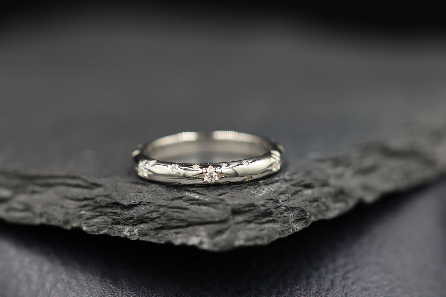 Celestial Sterling Silver and Moissanite Ring