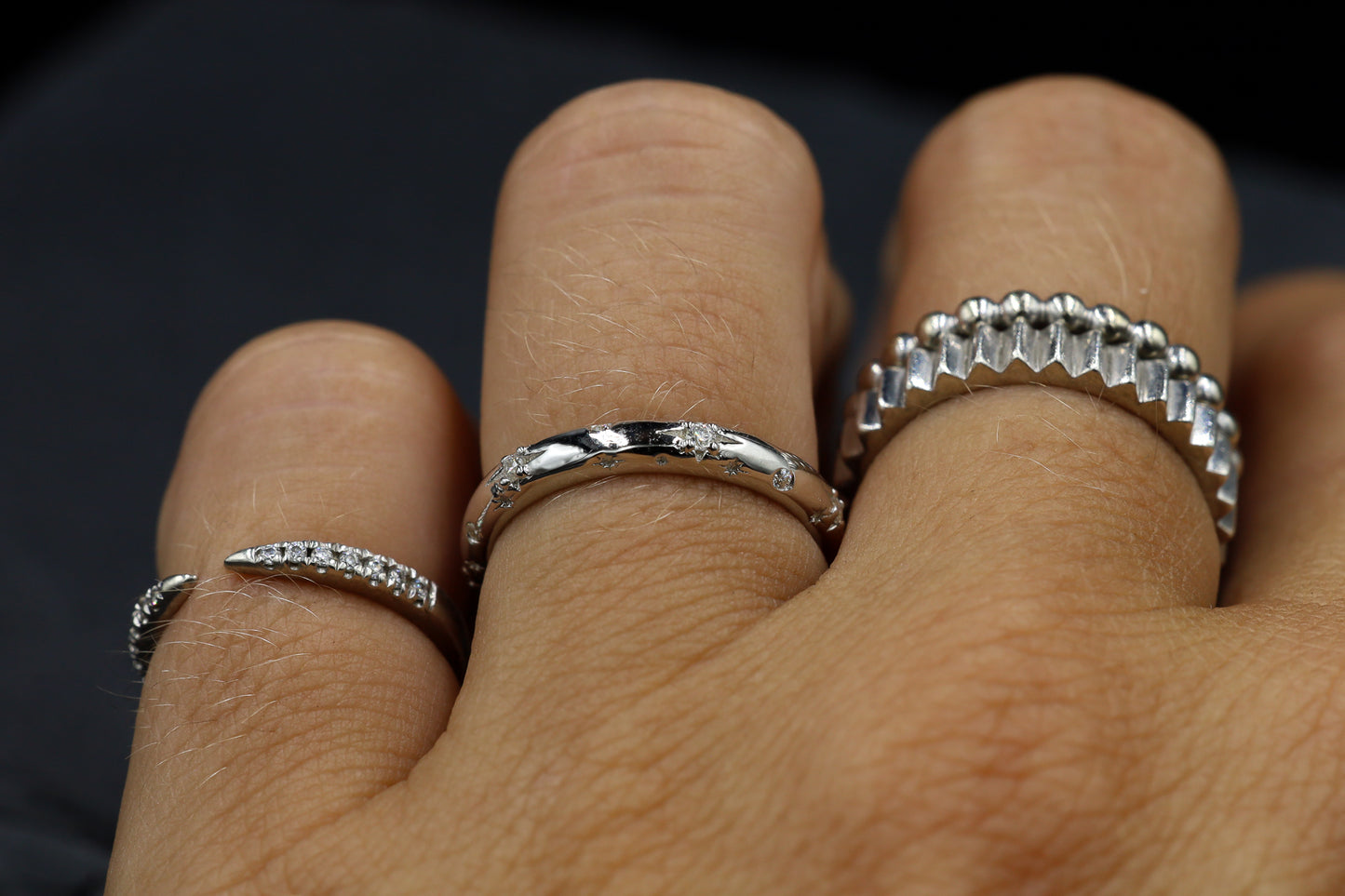 Celestial Sterling Silver and Moissanite Ring