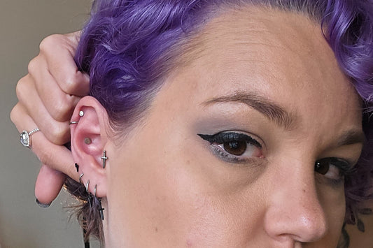 Titanium Disc Threadless Earring