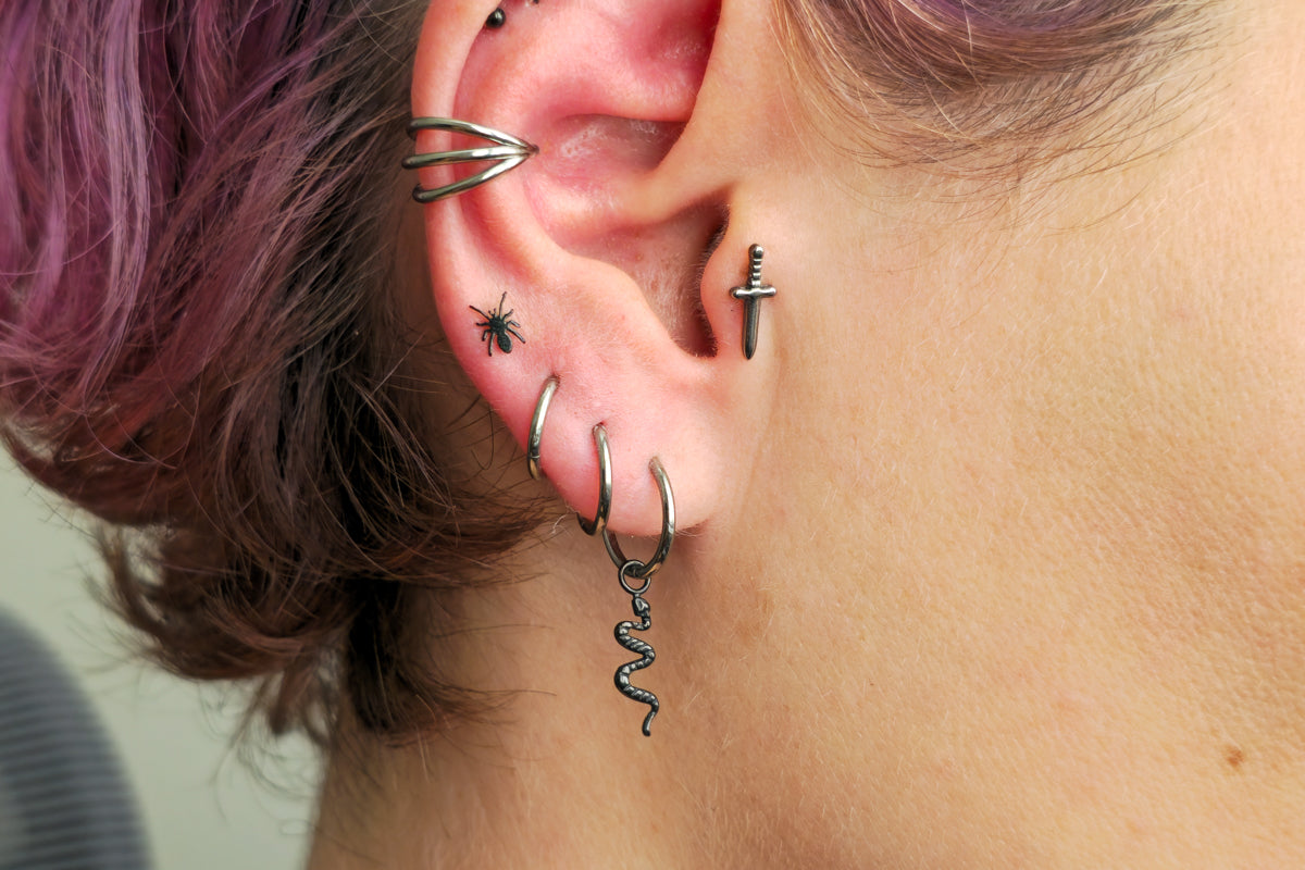 Titanium Triple Hoop Earring