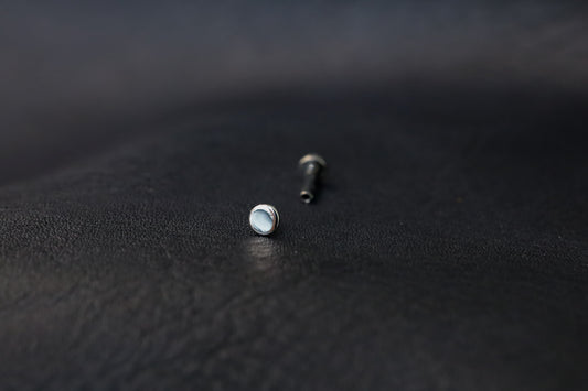 White Gold Disc Threadless Earring