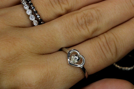 Sterling Silver Skull Heart Ring