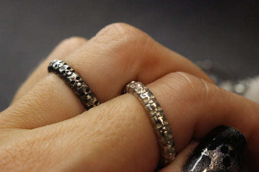 Black Metal Small Skull Eternity Ring