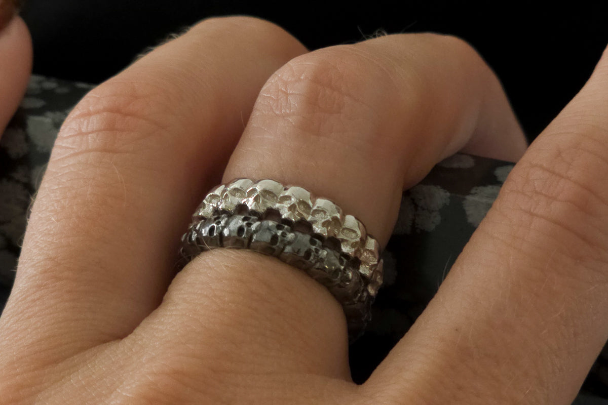 Sterling Silver Large Skull Eternity Band