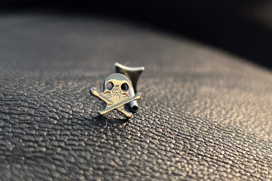 Skull & Crossbones Titanium Threadless Earring