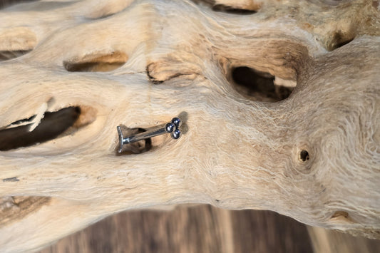 Titanium Tribead Threadless Earring