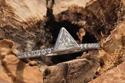 Triangle Moissanite Ring