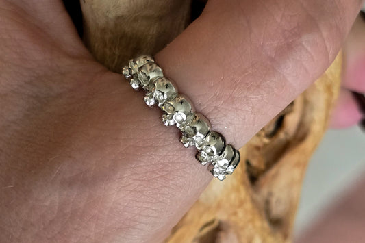 Sterling Silver Large Skull Eternity Band