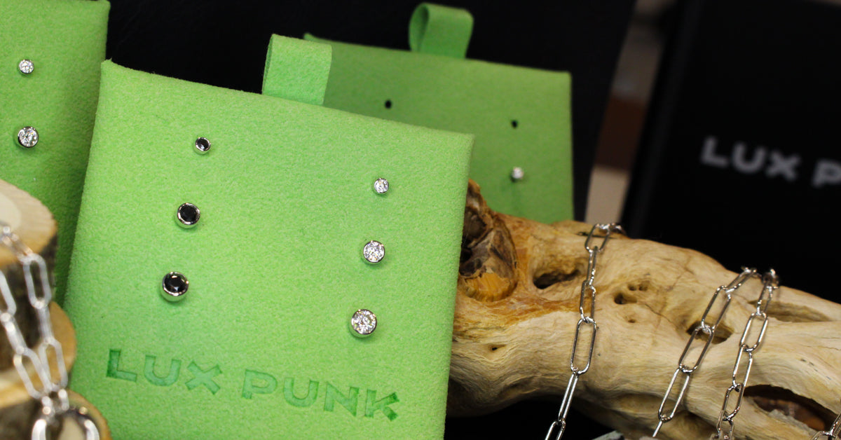 Lux Line Moissanite and White Gold Earrings