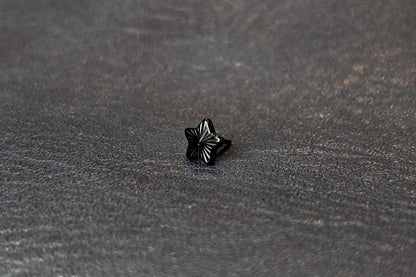 Black Cut Star Titanium Threadless Earring