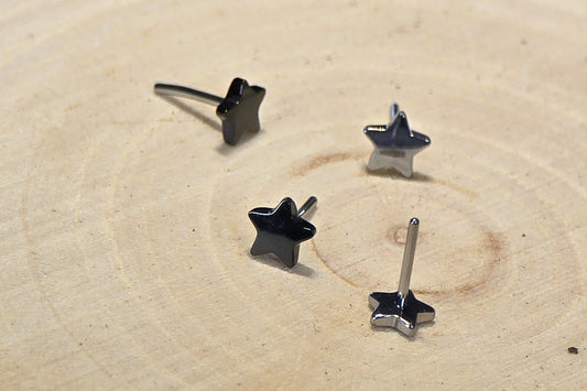 Small Star Titanium Threadless Earring