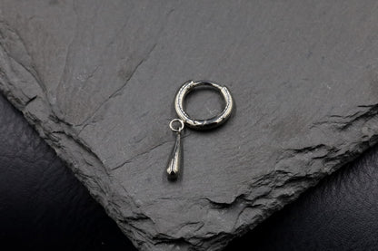 Raindrop Dangle Titanium Hoop Earring