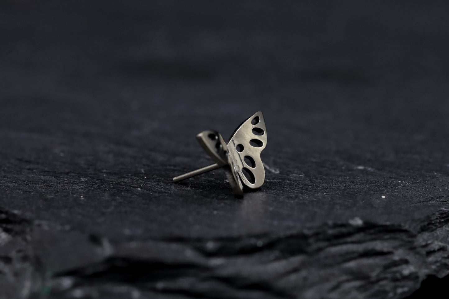 3D Titanium Butterfly Threadless Earring