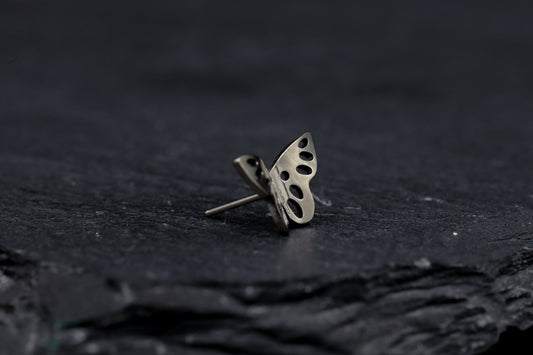 3D Titanium Butterfly Threadless Earring