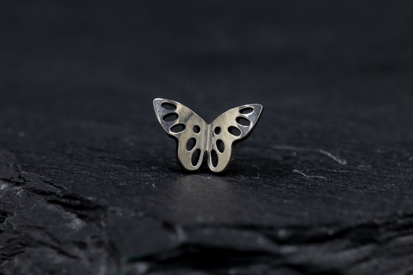 3D Titanium Butterfly Threadless Earring