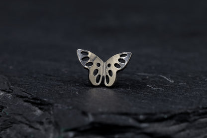 3D Titanium Butterfly Threadless Earring